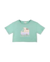 Cropped Skater Tee in River Green