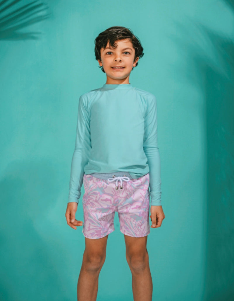 BOY'S LILAC LOVE SWIM TRUNK